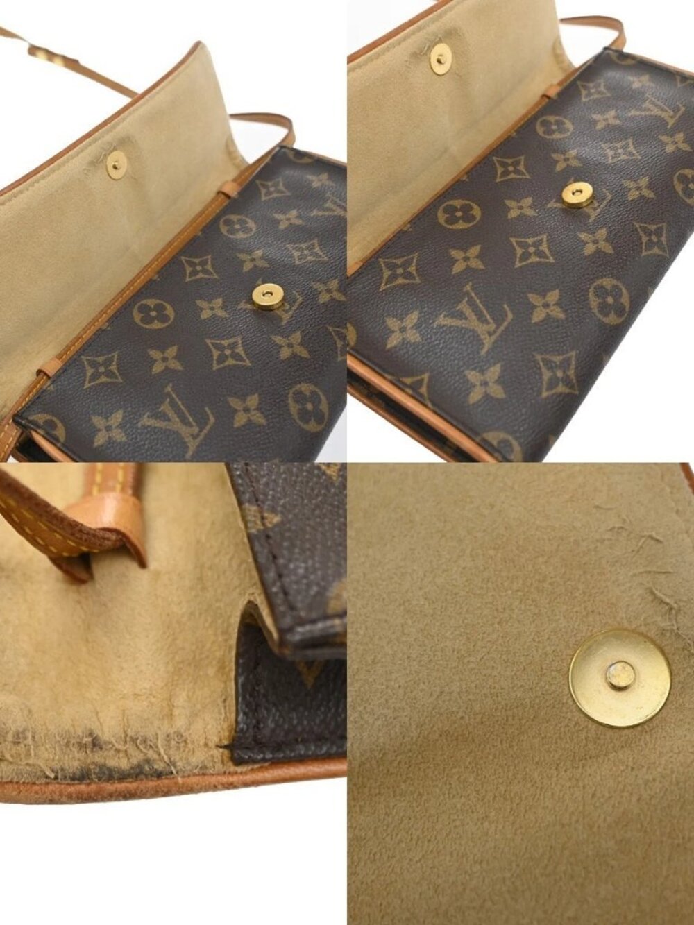 LOUIS VUITTON Pochette Twin GM 2Way Shoulder Bag Monogram Brown M51852 86SA078 - Picture 7 of 14